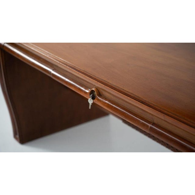 Large Mid-Century Modern Wood Desk attributed to Osvaldo Borsani, Italy, 1950s For Sale - Image 14 of 18