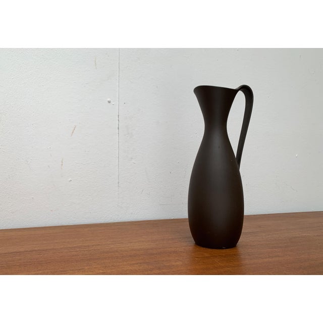 Mid-Century German Minimalist Pottery Carafe Vase from Wormser Terra-Sigillata, 1960s For Sale - Image 6 of 16