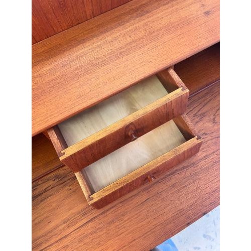 Brown Danish Secretaire in Teak For Sale - Image 8 of 11