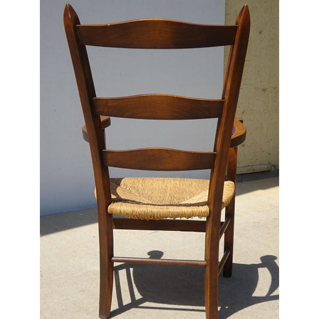 Wood and Straw Grandfathers Armchair, 1980s For Sale - Image 17 of 18