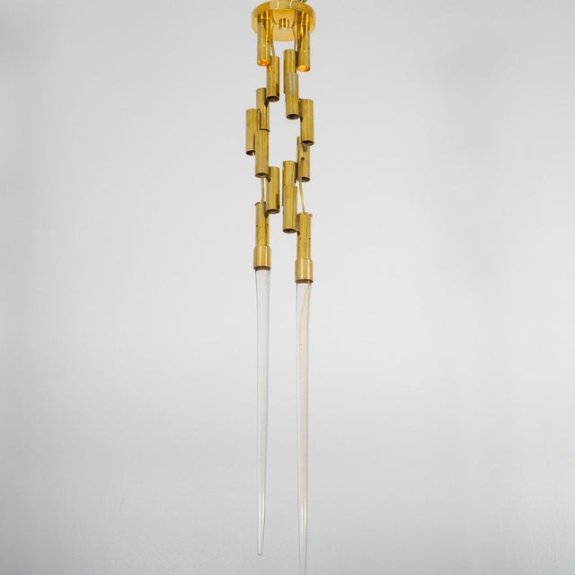 Sculptural brass flush mount ceiling light For Sale - Image 9 of 11