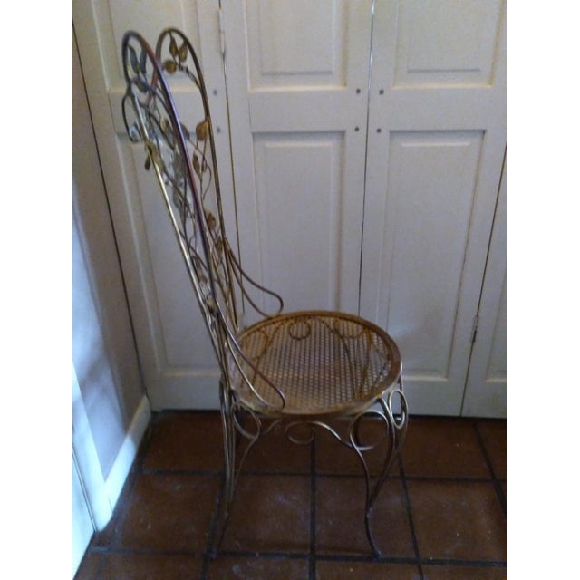 1950s Vintage Italian Flower Gilt Iron Sculptural Chair For Sale - Image 11 of 12