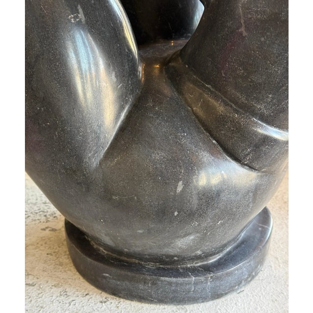 Large Black Marble Cubist Sculpture Nude Woman For Sale - Image 9 of 12