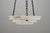 Art Deco style light made from hand cut alabaster from Tuscany. Shown with brass hardware and chain and a polished nickel...