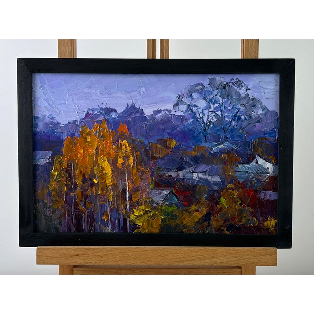 Oil painting Autumn Evening Serdyuk Boris Petrovich is a powerful landscape filled with the rich color and dramatic...