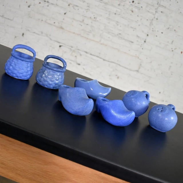 Blue Mid Century Niloak Pottery Blue Vases and Objet d'Art 24 Piece Collection For Sale - Image 8 of 13