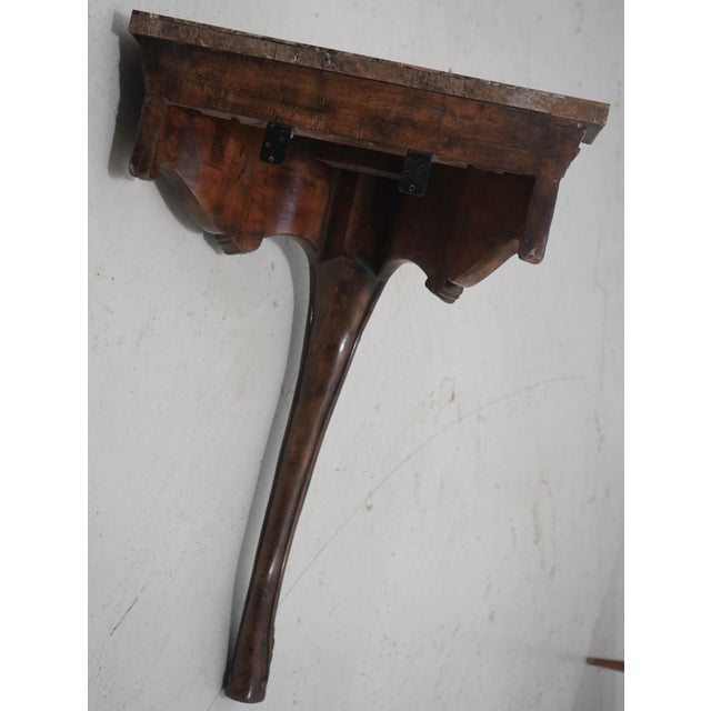Maitland Smith Marble Top 1 Leg French Style Wall Table For Sale - Image 10 of 12