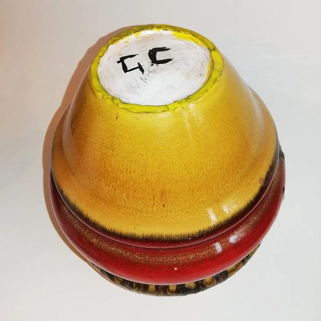 Italian Enameled Ceramic Vase, 1960s For Sale - Image 15 of 17