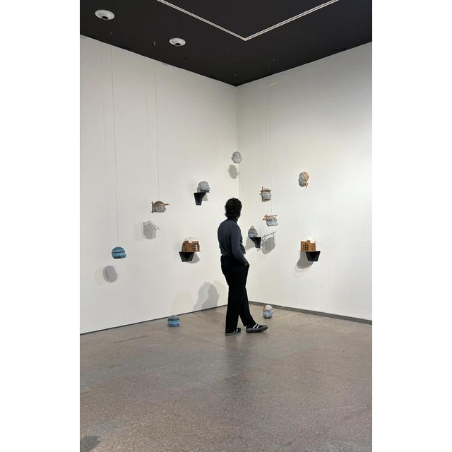 Architectural Head Sculpture with Chromatic Strata Project 20, 2025, Painted Cement For Sale - Image 9 of 12