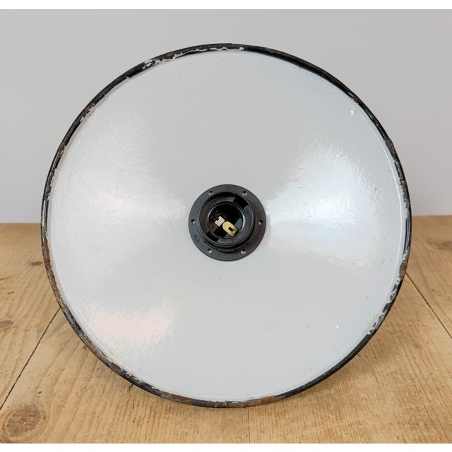 Industrial Blue Enamel Military Pendant Lamp with Cast Aluminium Top, 1960s For Sale - Image 18 of 18