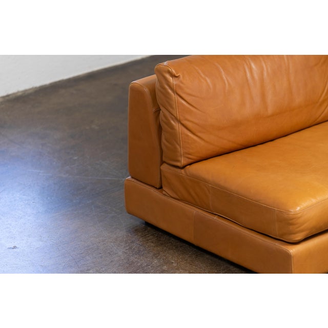 Brown Vintage Corner Sofa in Natuzzi Cognac Leather, Italy, 2004, Set of 5 For Sale - Image 8 of 16