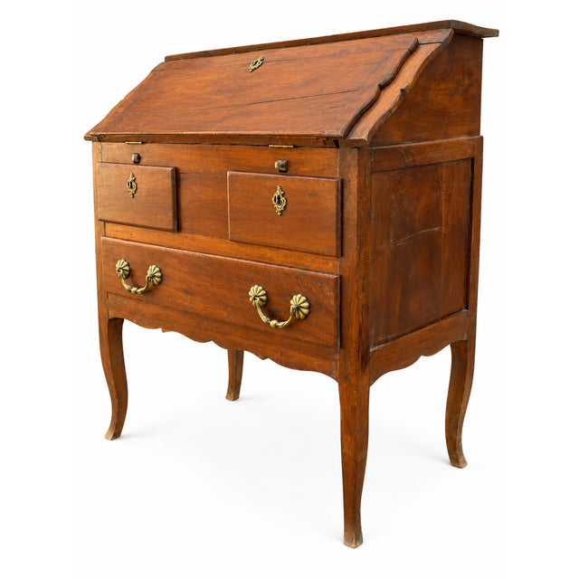 19th Century Louis XV Style Walnut Secretary For Sale - Image 3 of 7