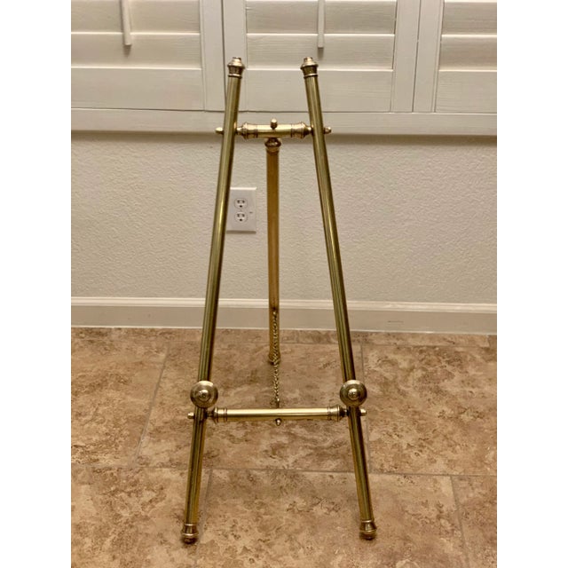 1980s Brazilian Framed Horse Print and Vintage Brass Easel For Sale - Image 5 of 6