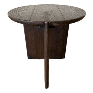 Reclaimed Elm Side Table - Walnut Finish For Sale