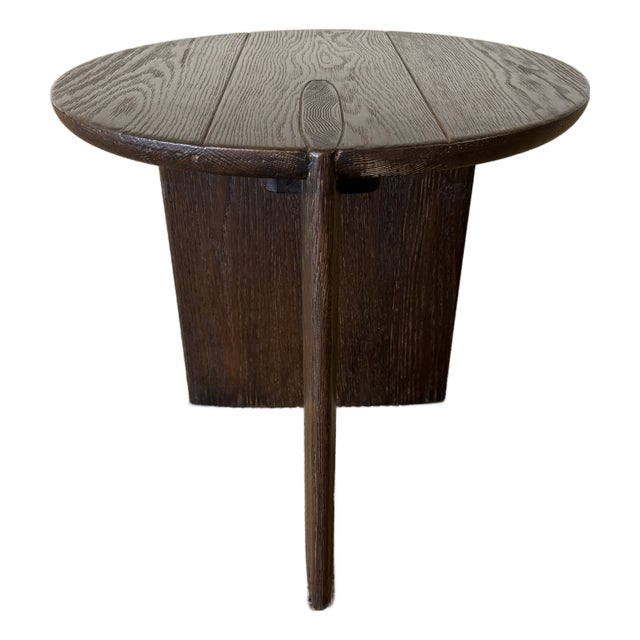 Reclaimed Elm Side Table - Walnut Finish For Sale