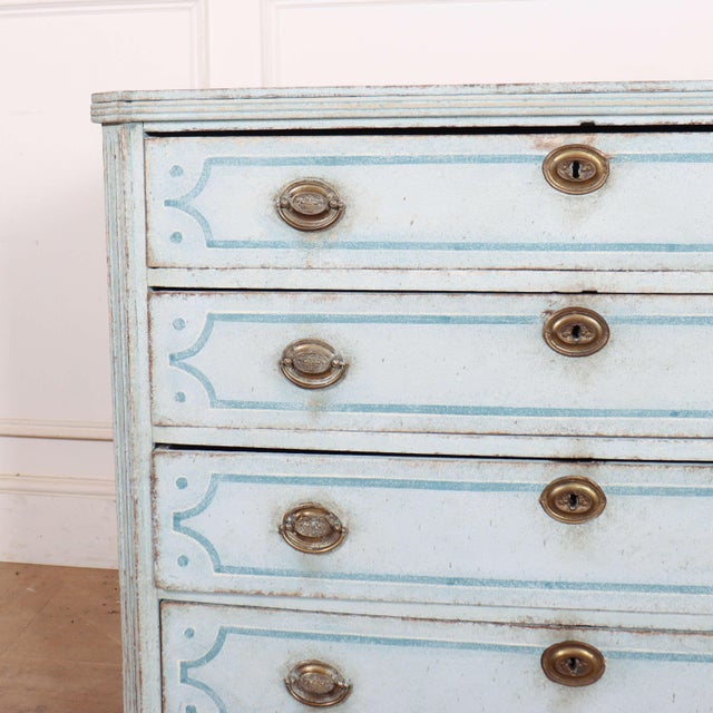 Early 19th C Dutch painted 4 drawer oak commode. 1830 This piece is designed in the style of the selected designer and/or...