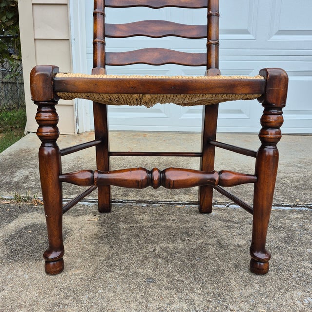 2019 Theodore Alexander Castle Bromwich Ladderback Rush Seat Dining Side Chairs, Set of 6 For Sale In Washington DC - Image 6 of 15