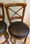 Frontgate Trio of Mahogany Neoclassic Style Barstools Black Leather Swivel Seats For Sale - Image 9 of 12