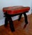 Handcrafted Moroccan Camel Saddle, Genuine Leather Cushion Stool / Orange and Tan For Sale - Image 10 of 10