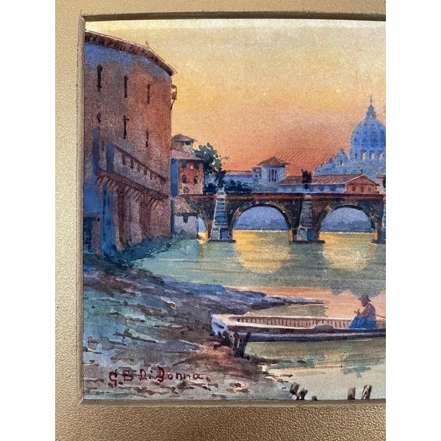 View of Rome, 1890s, Watercolor For Sale - Image 3 of 11