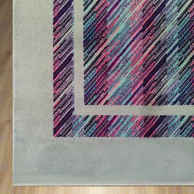 Italian Geometric Wool Rug by Missoni for T& J Vestor, 1980s For Sale - Image 8 of 11