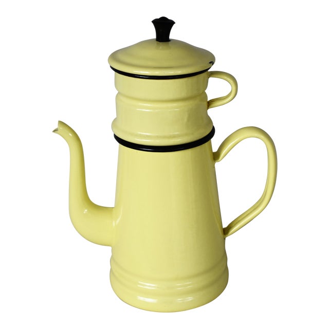 Vintage Enamelware French Drip Coffee Pot Chairish