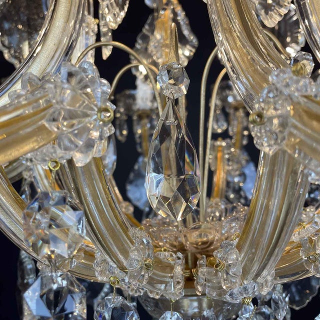 Antique Italian Maria Theresa Style Crystal Chandelier, 1950s For Sale - Image 4 of 15