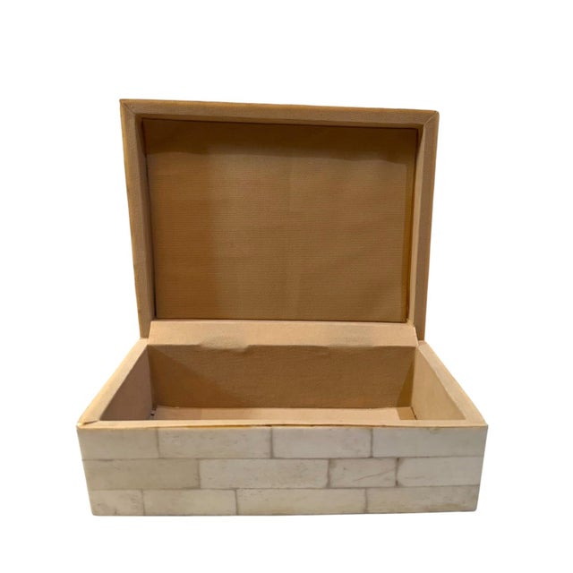 Vintage Maitland Smith Style Bone Decorative Box For Sale - Image 4 of 10