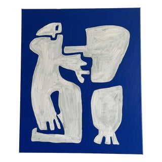 Bodasca, Cubist Painting Happy Men Off-White Version, 2026, Canvas For Sale