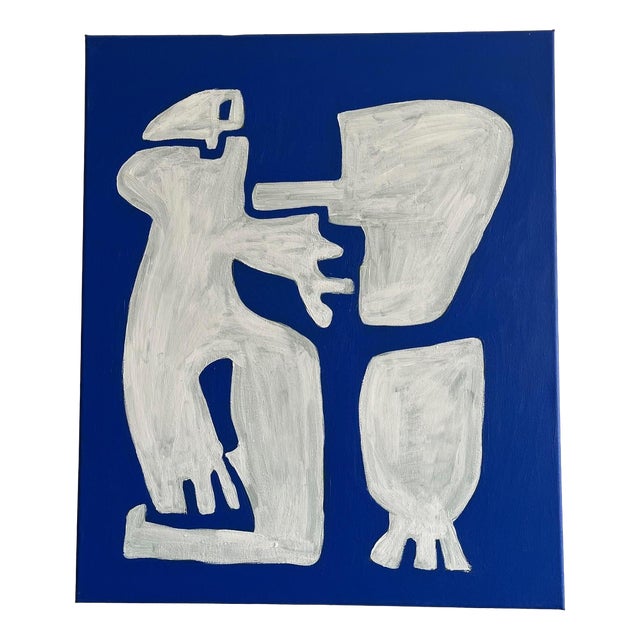 Bodasca, Cubist Painting Happy Men Off-White Version, 2026, Canvas For Sale