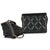 Contemporary Black Quilted Lambskin Ruffled Card Holder On Chain For Sale - Image 3 of 8