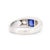 Art Deco Three Stone Synthetic Sapphire and Diamond Ring For Sale - Image 4 of 14