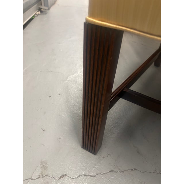 1990s Southwood Mahogany Lolling Chair / Martha Washington Armchair in Gold Strié For Sale - Image 11 of 11