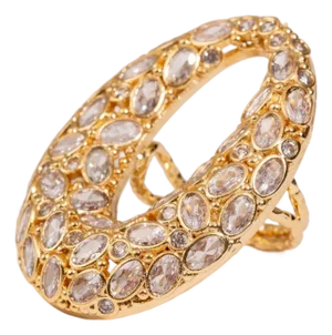 Celestial Radiance Swarovski Crystal Chunky Adjustable Ring, Size 4