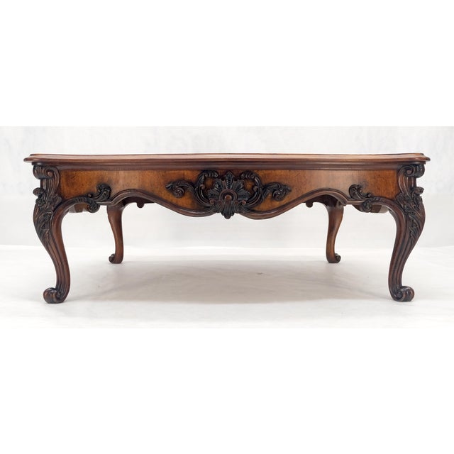 Henredon Fine Large 44x54" Square Carved Flame Mahogany Coffee Table MINT For Sale - Image 11 of 15
