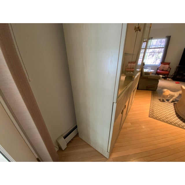 Tan 20th Century Bamboo Glass Door Cabinet For Sale - Image 8 of 11