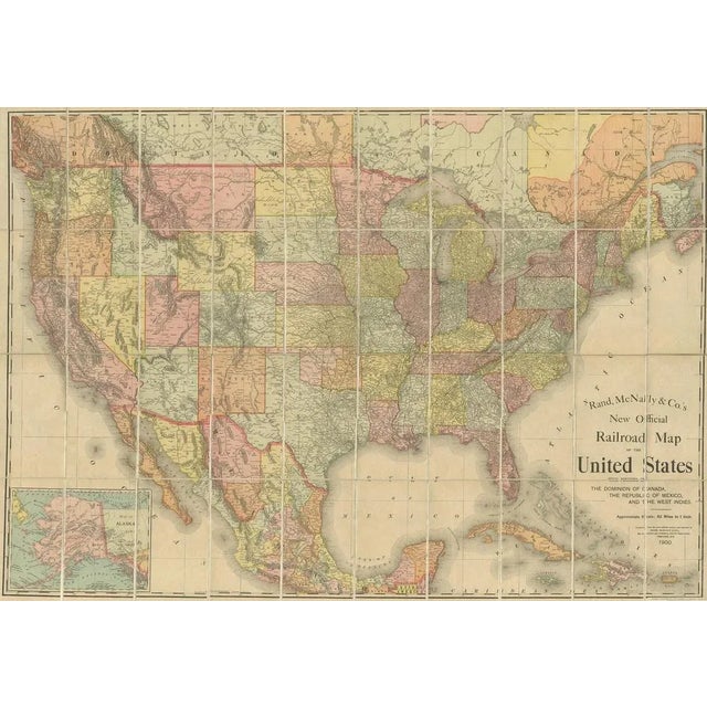 Antique Railroad Map of the United States by Rand, McNally & Co., 1900 For Sale - Image 10 of 10