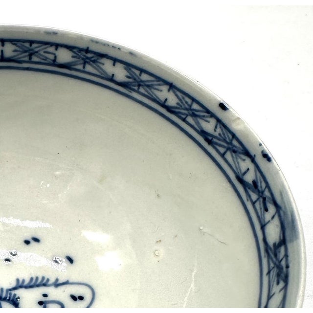 18th C. Dutch Delftware Blue & White Chinoiserie Bowl For Sale - Image 11 of 17
