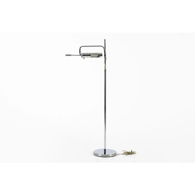 Mid-Century Modern Sarfatti Style Mid Century Silver Floor Lamp For Sale - Image 3 of 11