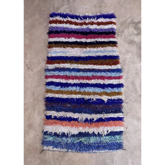 1990s Moroccan Striped Vintage Rug - 3'7" X 7'0" Ft For Sale - Image 10 of 10