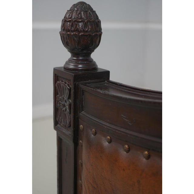 Brown Ralph Lauren King Size Leather Continental Bed For Sale - Image 8 of 12