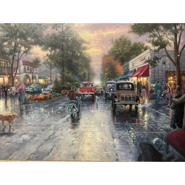 Thomas Kinkade "Carmel, Sunset on Ocean Avenue" on Canvas For Sale - Image 4 of 15