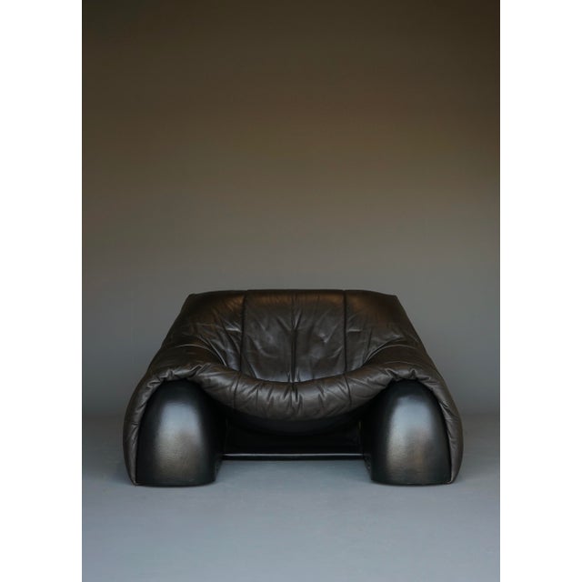 Amak Lounge Chair in Brown Leather by Annie Hieronimus for Cinna, 1980s For Sale - Image 6 of 18