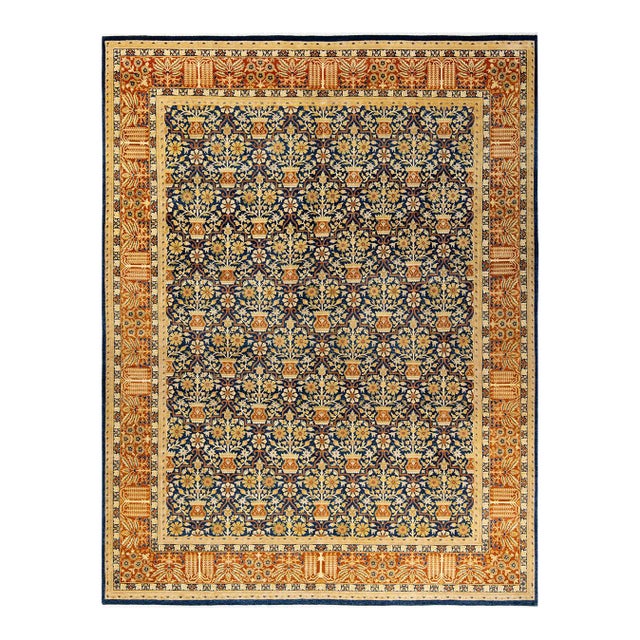 Mogul, One-of-a-Kind Hand-Knotted Area Rug in Blue, 8' 2" x 10' 10" For Sale