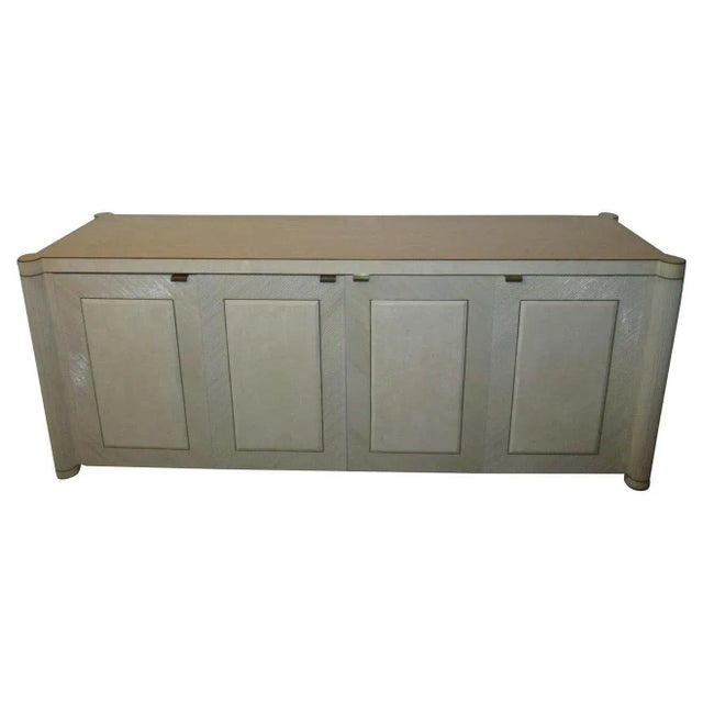 Vintage Ivory Split Bamboo Sideboard For Sale - Image 12 of 12