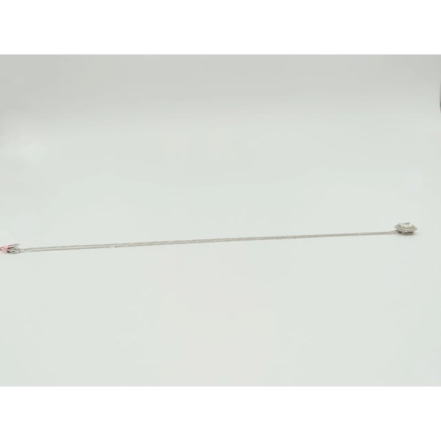 GIA White Diamond Radiant Pendant Necklace in 18K White Gold For Sale In Los Angeles - Image 6 of 8