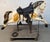 Mechanical pony/horse kiddie ride from the mid 20th century. Molded fiberglass body with painted details, a black tooled...