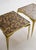 1950s Vintage Mosaic Glass Top Side Tables With Brass Legs — Pair For Sale - Image 5 of 5