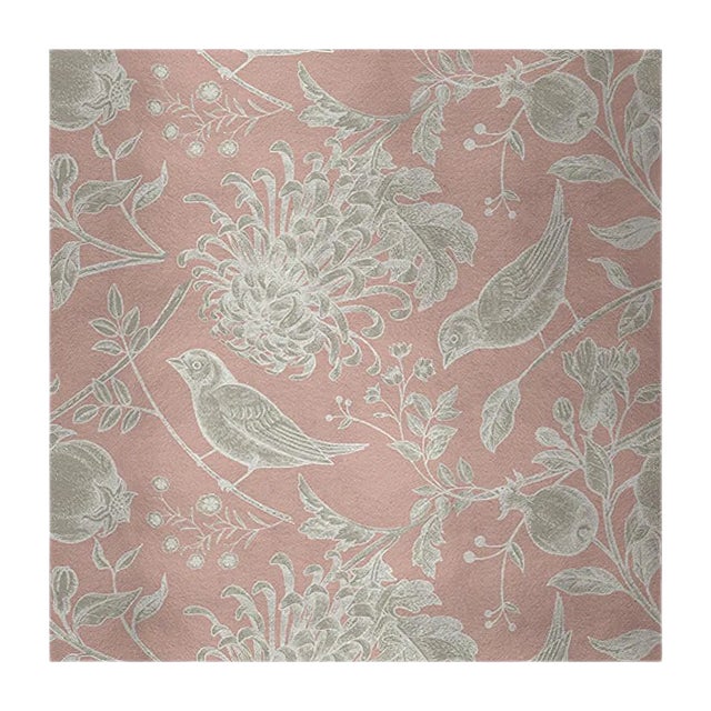 Flowers and Birds 5 Fabric Wall Covering by Chiara Mennini for Midsummer-Milano For Sale