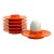 1970's Rosti Denmark Orange Melamine Egg Cups by Bjorn Christensen Set of Six For Sale